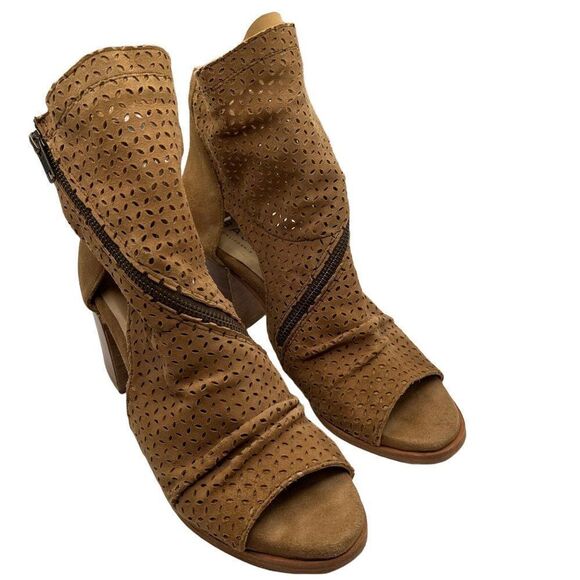 Baske California Suede Open Toe Booties - Picture 1 of 6